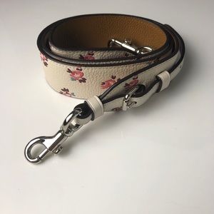 Coach floral leather bag strap chalk
